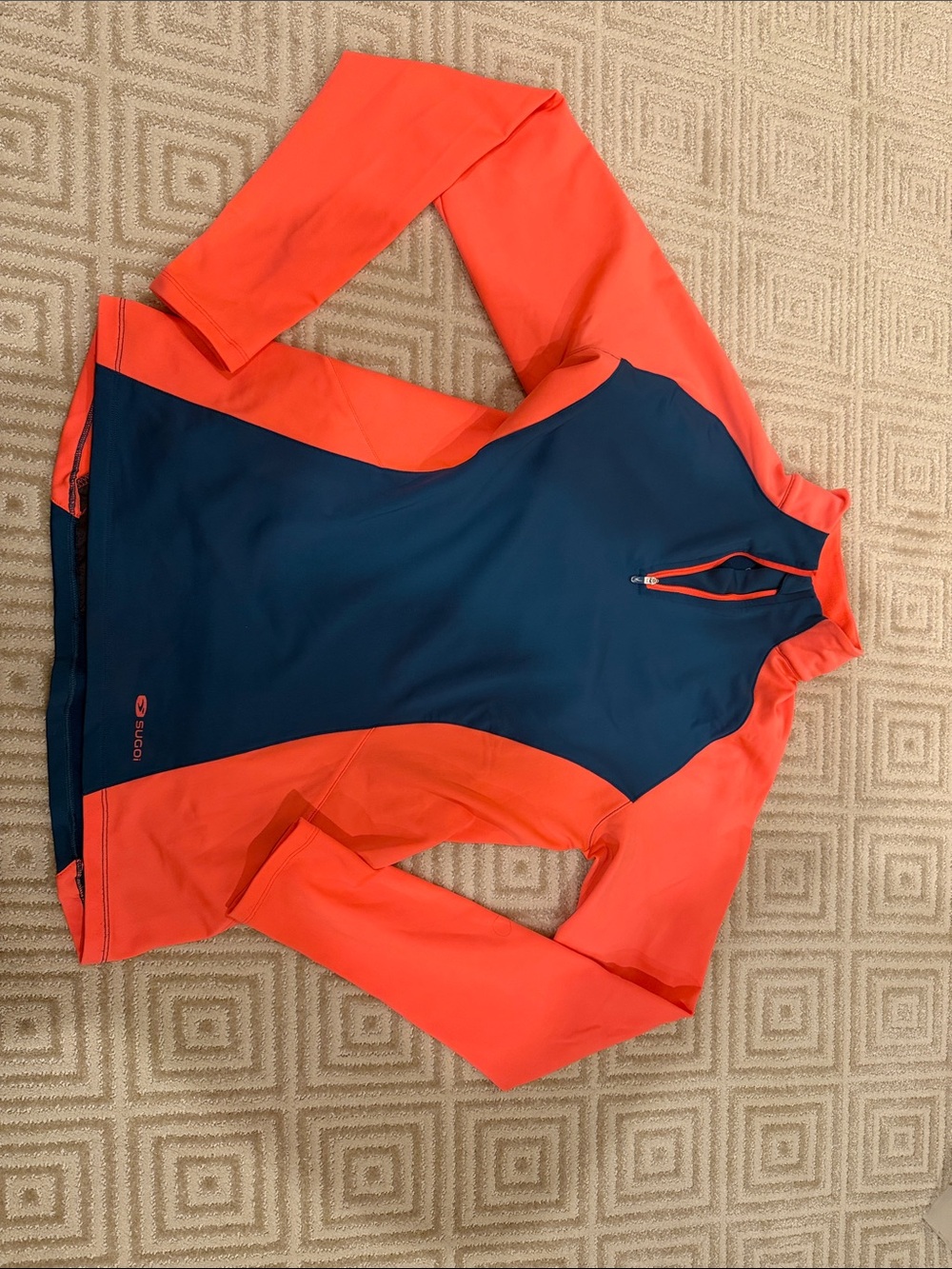 SUGOI Navy and Coral Women's Long-Sleeve Pullover
